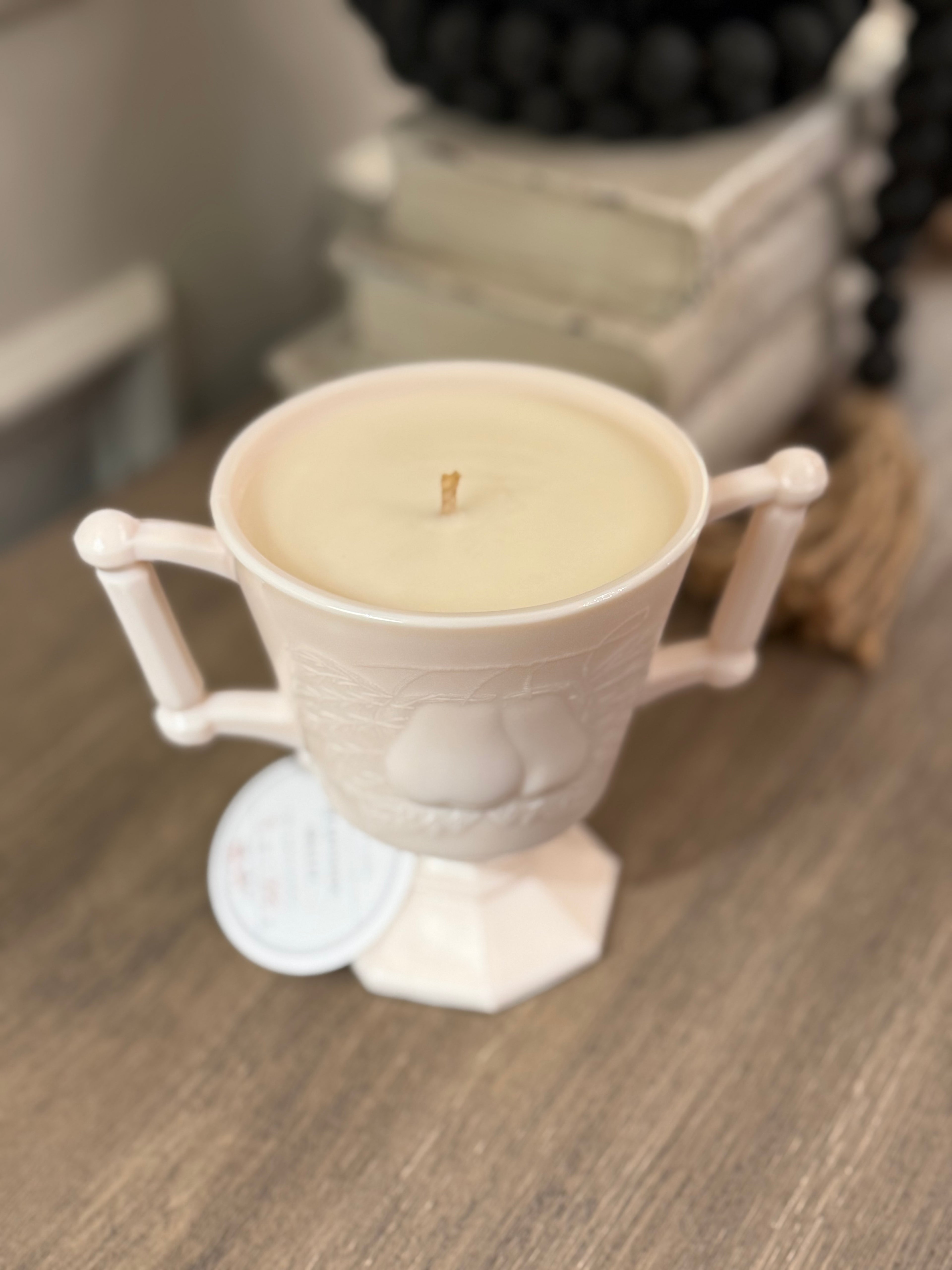 Vintage Shell Pink Sugar Dish Candle - Hearthside Brulee Scent