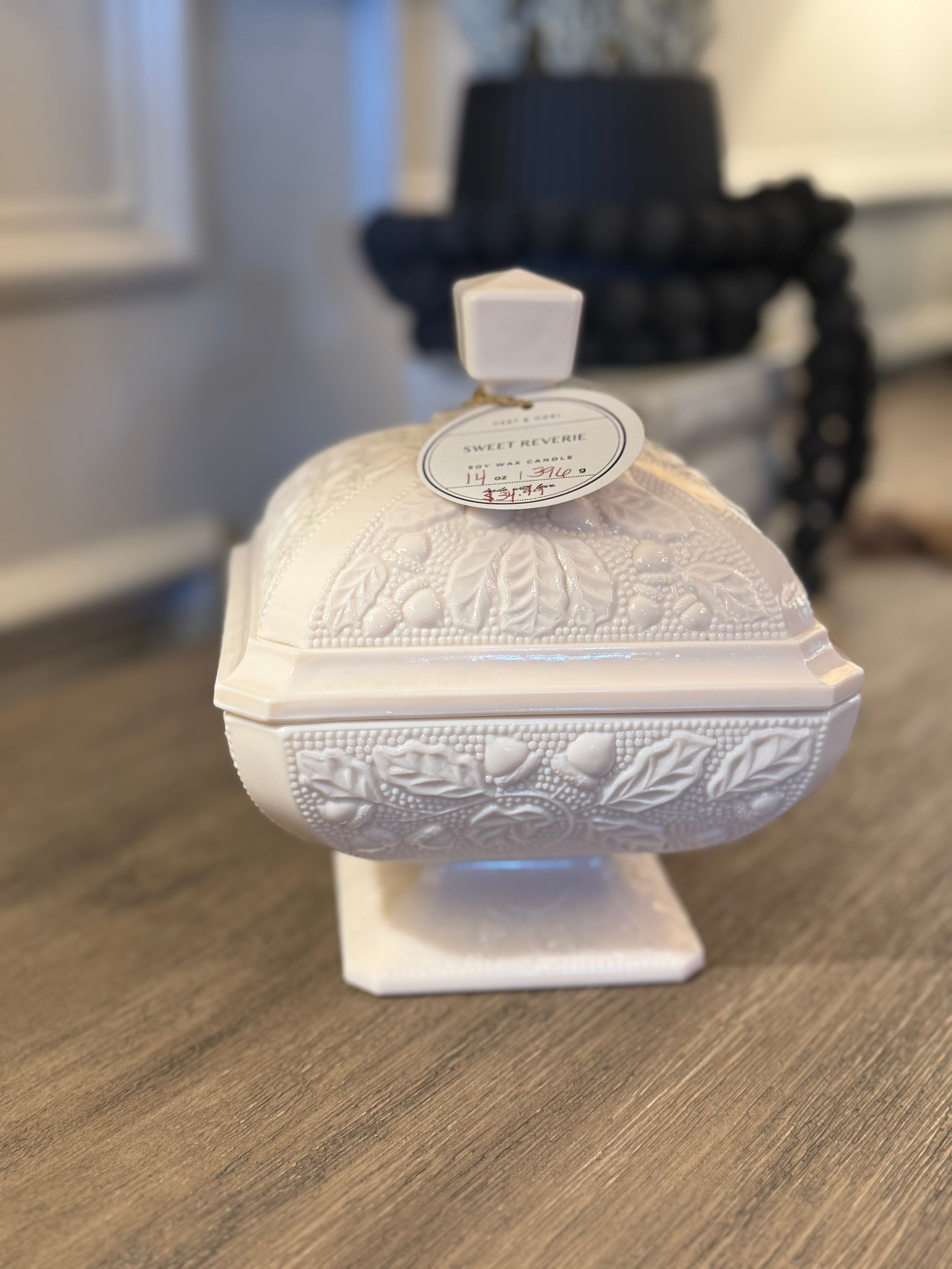 Vintage Jeanette Shell Pink Acorn Candy Dish Candle - Sweet Reverie Scent