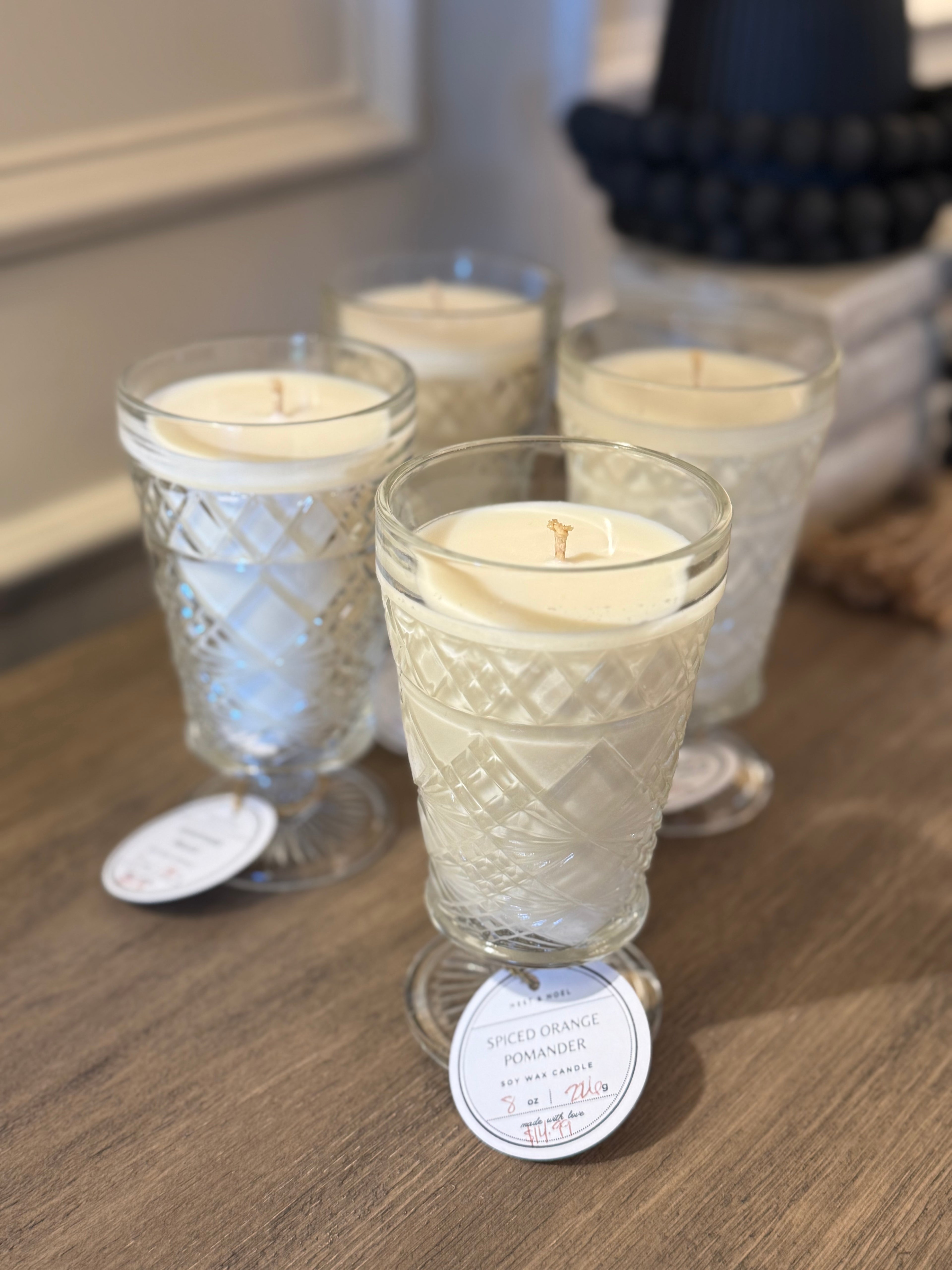 Vintage Glass Goblet Candle - 4 Scents to Choose from