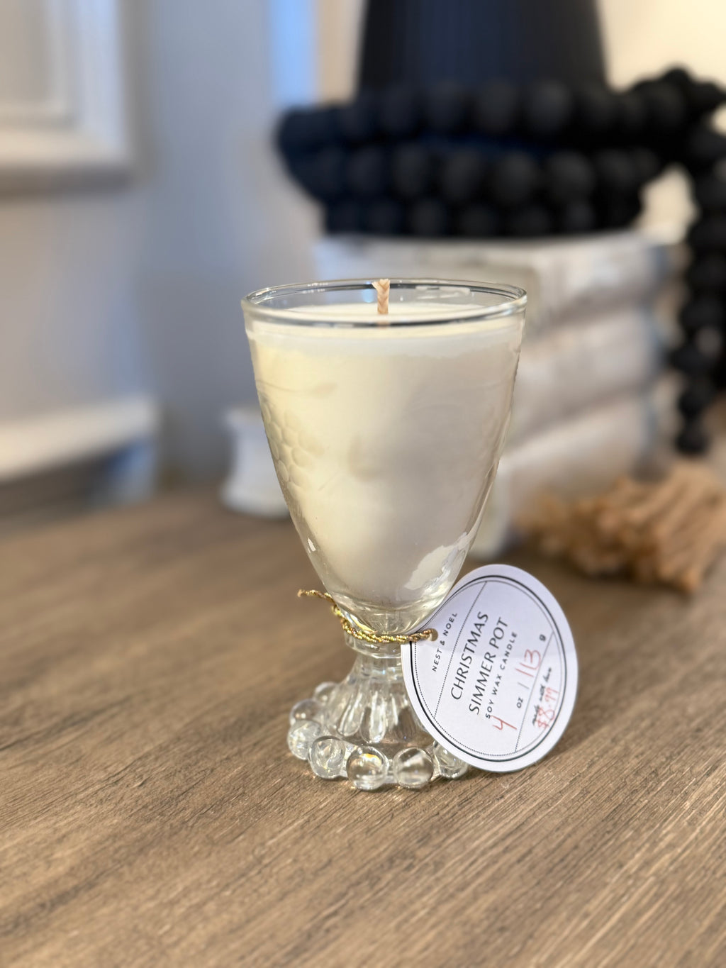 Vintage Boopie Clear Glass Candle - Christmas Simmer Pot Scent