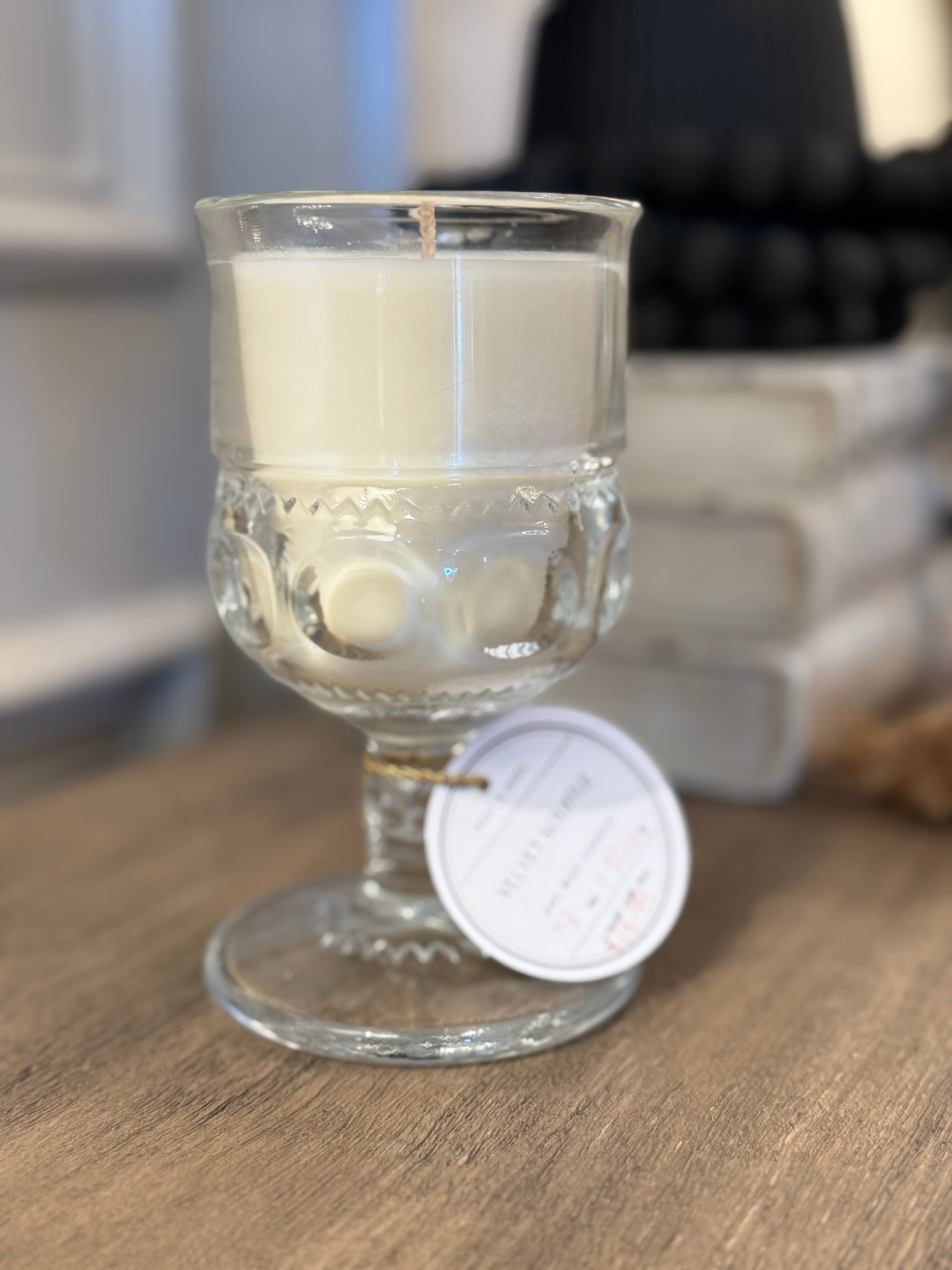 Vintage Glass Goblet Candle - 3 Scents to choose from