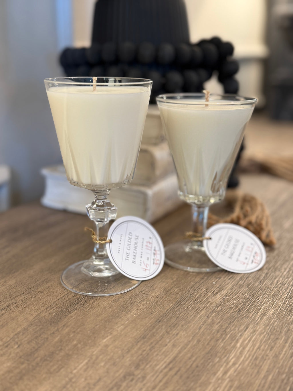 Vintage Wine Glass Candle - The Gilded Bakehouse Scent