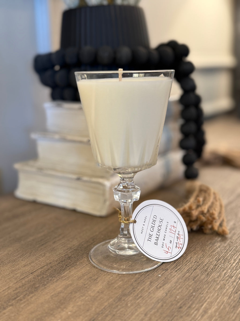 Vintage Wine Glass Candle - The Gilded Bakehouse Scent